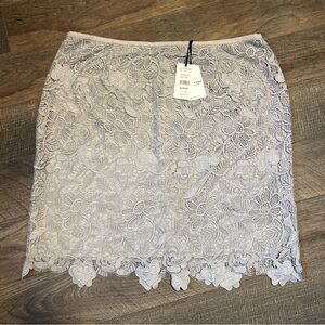 Jacques Vert Gray Floral Lace Pencil Skirt